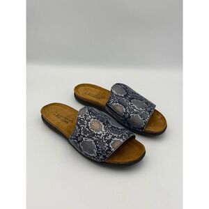 Naot Skylar Navy Python Leather Slide Sandals Women's EU 41 / US 10